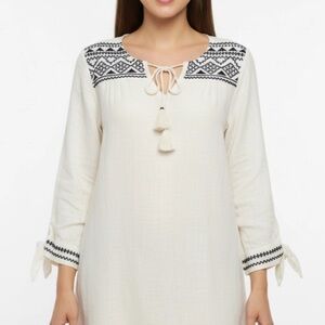 FALLS CREEK Off-white Aztec Blouse 14 NWT